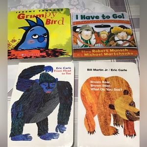 Lot of 4 Sturdy cardboard page books